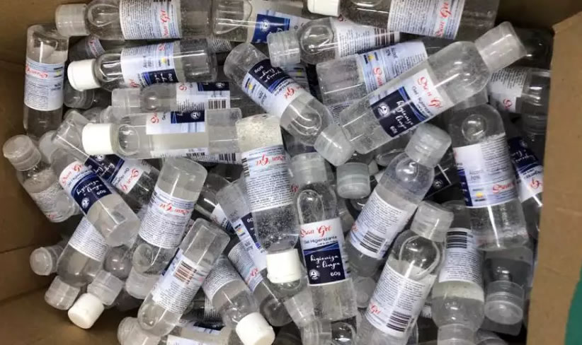 Apreensões de álcool em gel clandestino