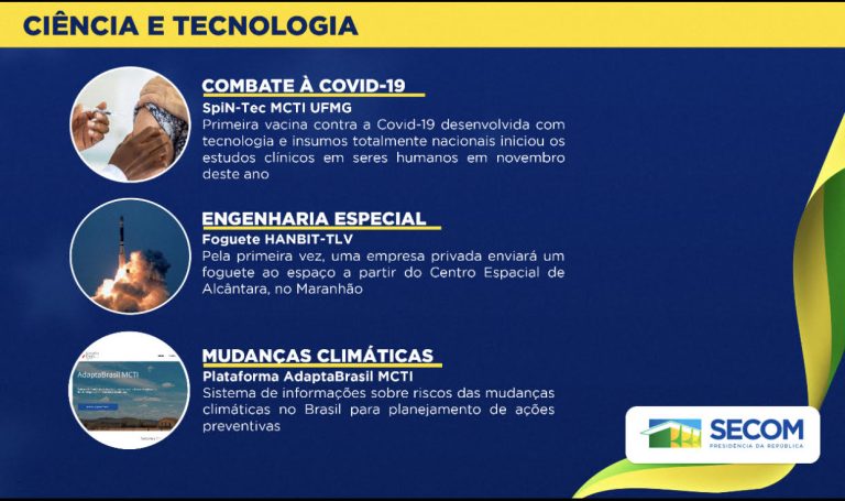 Vacina contra Covid-19 e avanços no campo aeroespacial e agropecuário marcam a ciência brasileira nos últimos quatro anos.