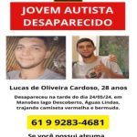 Jovem autista desaparece no Entorno do DF e família pede ajuda