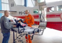 Corpo de Bombeiros do DF leva bebê para transplante de fígado no Paraná